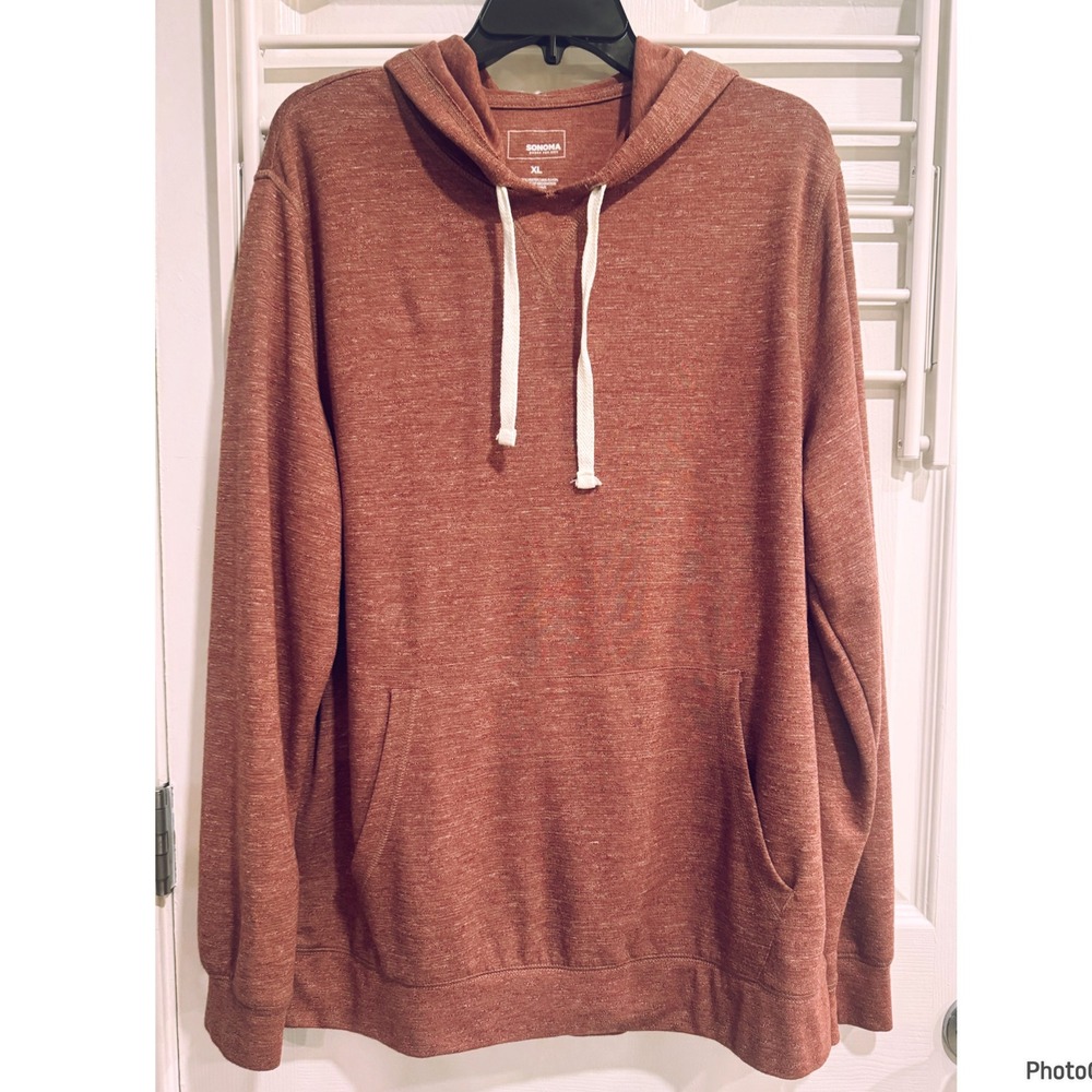 NWOT Sonoma Heathered Hooded Pullover Mens Xlarge Pocket Fall Skater